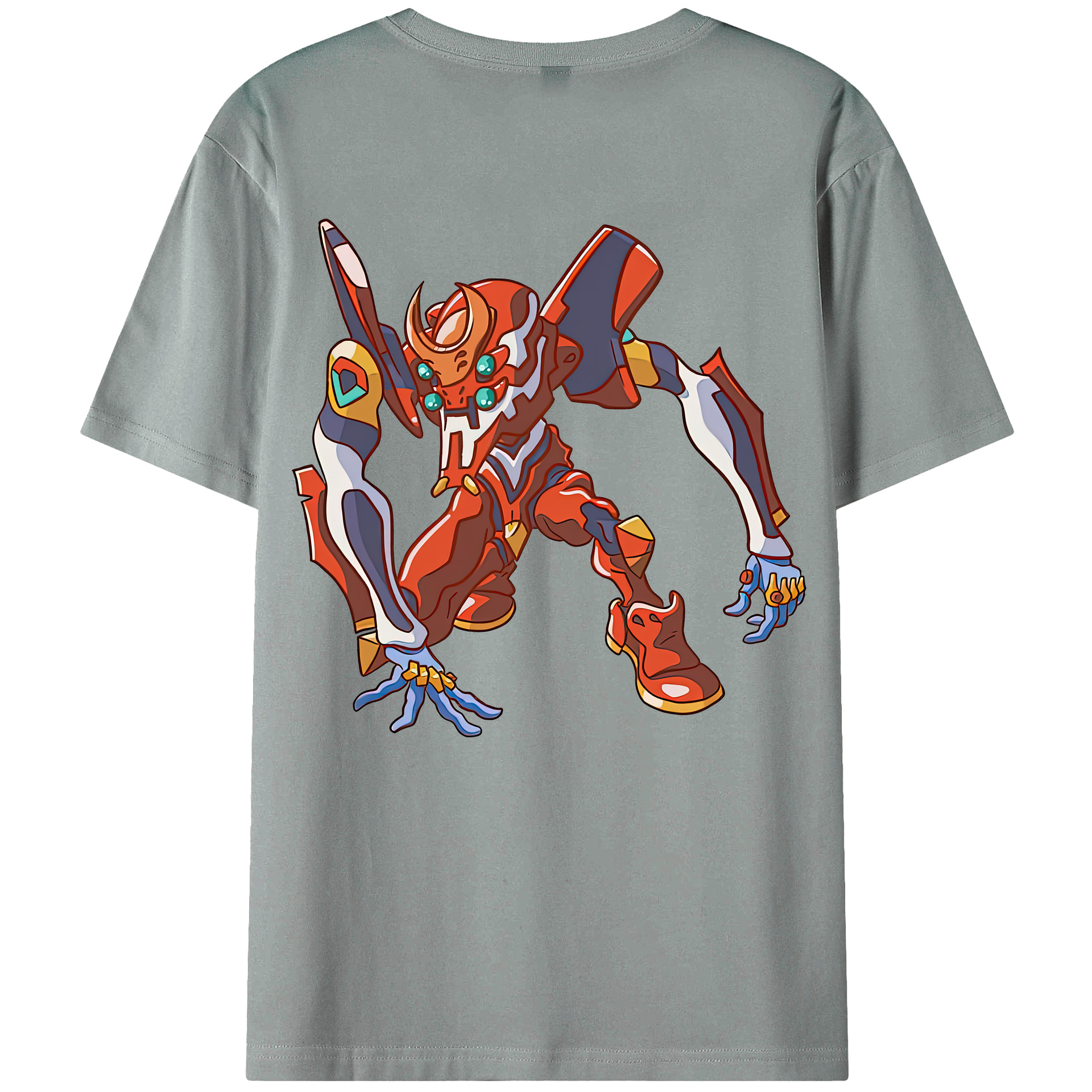 （画像用） EVA 新世紀エヴァンゲリオン 綿100％ メンズ半袖Tシャツ（バックプリント） 通気性